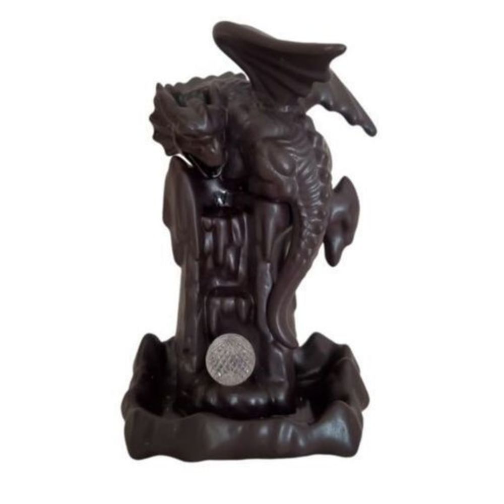 Dragon Backflow Incense Burner LED Color Changing Crystal Ball Ceramic Fantasy - Picture 2 of 10